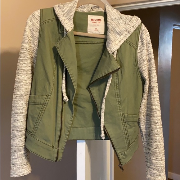 Green utility jacket/sweatshirt hoodie - Picture 2 of 5